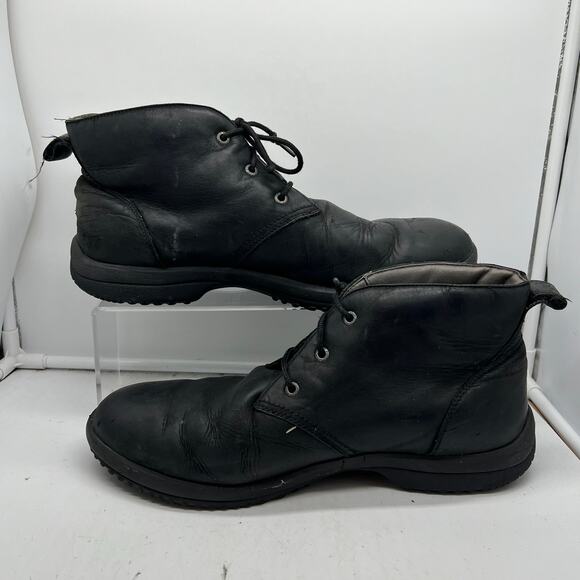 Bogs Boots Mens 13 Cruz Chukka Ankle Black Leather Lace Up Comfort Insulated - Picture 2 of 9